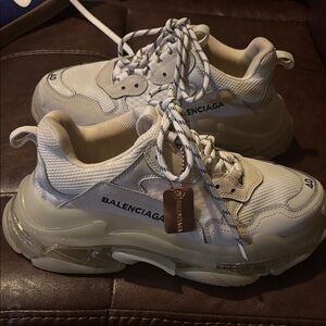 Balenciaga Cream Chunky Sneakers